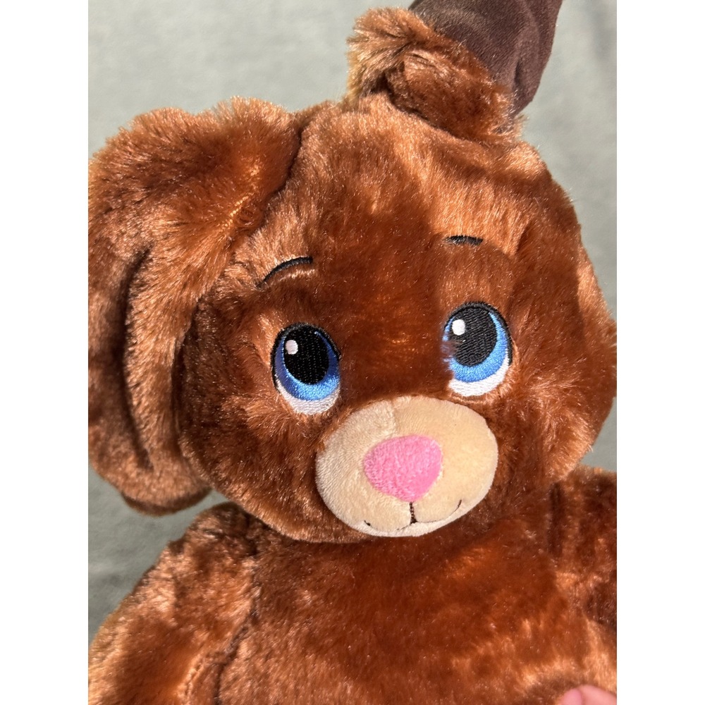 Build-A-Bear Workshop Brown Bunny Rabbit Plush Blue Eyes White Tail 16 Inch